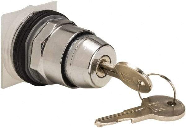 Schneider Electric - 30mm Mount Hole, 2 Position, Knob and Pushbutton Operated, Selector Switch Only - Black, Momentary (MO), without Contact Blocks, Weatherproof and Dust and Oil Resistant - Apex Tool & Supply