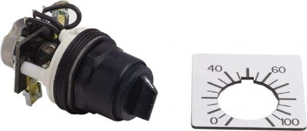 Square D - 1,000 Ohm, 30mm, 300 VAC Potentiometer - 2 Watts, Nonilluminated, Knob Operated, NEMA 4, 13 - Apex Tool & Supply