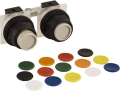 Schneider Electric - 30mm Mount Hole, Extended Straight, Pushbutton Switch Only - Multicolored Pushbutton, Maintained (MA) - Apex Tool & Supply