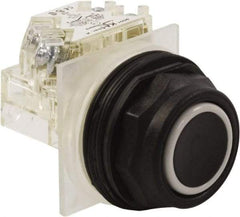Schneider Electric - 30mm Mount Hole, Flush, Pushbutton Switch with Contact Block - Octagon, Black Pushbutton, Momentary (MO) - Apex Tool & Supply