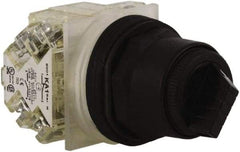 Schneider Electric - 30mm Mount Hole, 2 Position, Knob and Pushbutton Operated, Selector Switch - Black, Maintained (MA), Anticorrosive, Weatherproof, Dust and Oil Resistant - Apex Tool & Supply