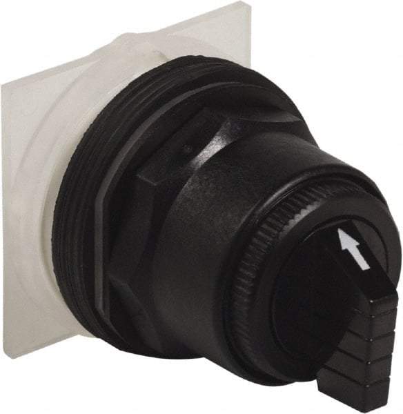Schneider Electric - 30mm Mount Hole, 3 Position, Knob and Pushbutton Operated, Selector Switch Only - Black, Momentary (MO), without Contact Blocks, Anticorrosive, Weatherproof, Dust and Oil Resistant - Apex Tool & Supply