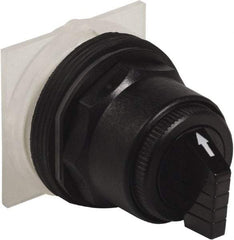 Schneider Electric - 30mm Mount Hole, 3 Position, Knob and Pushbutton Operated, Selector Switch Only - Black, Momentary (MO), without Contact Blocks, Anticorrosive, Weatherproof, Dust and Oil Resistant - Apex Tool & Supply