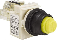 Schneider Electric - 120 V Yellow Lens LED Press-to-Test Indicating Light - Round Lens, Screw Clamp Connector, Corrosion Resistant, Dust Resistant, Oil Resistant - Apex Tool & Supply