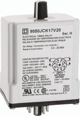 Square D - 0.3 to 30 min Delay, DPDT Time Delay Relay - 10 Contact Amp, 110 VDC & 120 VAC - Apex Tool & Supply