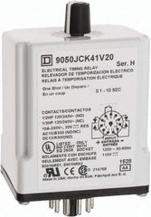 Square D - DPDT Time Delay Relay - 10 Contact Amp, 110 VDC & 120 VAC - Apex Tool & Supply