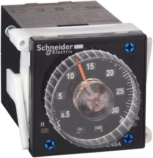 Schneider Electric - 300 hr Delay, Time Delay Relay - 5 Contact Amp, 24 to 240 VAC/VDC at 50/60 Hz - Apex Tool & Supply