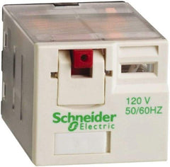 Schneider Electric - 3,750 VA Power Rating, Electromechanical Plug-in General Purpose Relay - 15 Amp at 250 VAC & 28 VDC, 3CO, 120 VAC - Apex Tool & Supply