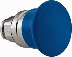 Schneider Electric - 22mm Mount Hole, Extended Mushroom Head, Pushbutton Switch Only - Round, Blue Pushbutton, Nonilluminated, Momentary (MO) - Apex Tool & Supply