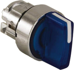 Schneider Electric - 22mm Mount Hole, 3 Position, Handle Operated, Selector Switch - Blue, Maintained (MA), Illuminated, Shock, Vibration and Water Resistant - Apex Tool & Supply