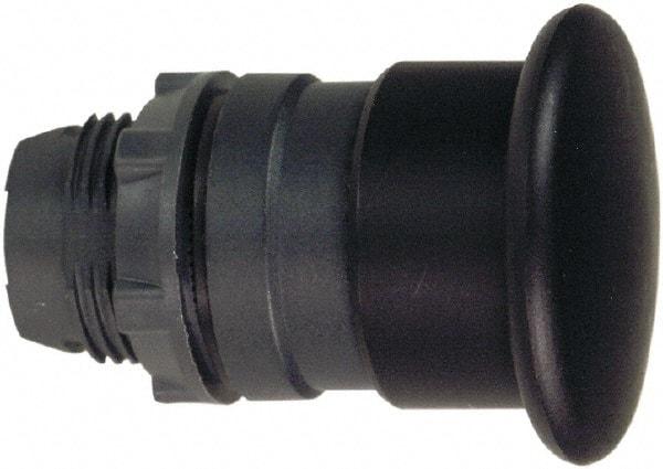 Schneider Electric - 22mm Mount Hole, Extended Mushroom Head, Pushbutton Switch Only - Round, Black Pushbutton, Nonilluminated, Momentary (MO) - Apex Tool & Supply