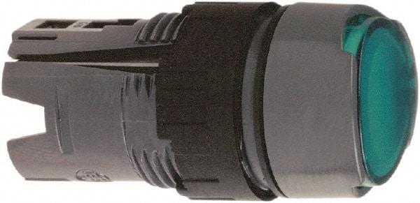 Schneider Electric - 16mm Mount Hole, Flush, Pushbutton Switch Only - Round, Green Pushbutton, Illuminated, Maintained (MA), Vibration Resistant - Apex Tool & Supply