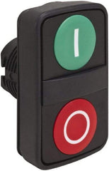 Schneider Electric - 22mm Mount Hole, Flush, Pushbutton Switch Only - Rectangle, Green and Red Pushbutton, Nonilluminated, Momentary (MO), On-Off, Shock and Vibration Resistant - Apex Tool & Supply