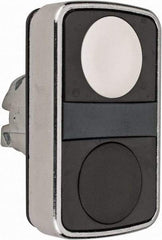 Schneider Electric - 22mm Mount Hole, Flush, Pushbutton Switch Only - Rectangle, White and Black Pushbutton, Nonilluminated, Momentary (MO), On-Off, Shock and Vibration Resistant - Apex Tool & Supply