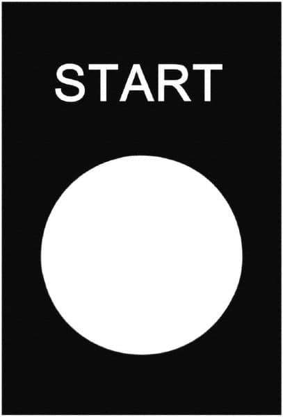 Schneider Electric - Rectangular, PVC Legend Plate - Start - Black Background, White Letters, 22mm Hole Diameter, 30mm Wide x 40mm High - Apex Tool & Supply