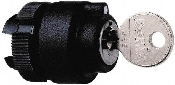 Schneider Electric - 22mm Mount Hole, 2 Position, Key Operated, Selector Switch Only - Black, Maintained (MA), Shock and Vibration Resistant - Apex Tool & Supply