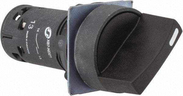 Schneider Electric - 22mm Mount Hole, 2 Position, Knob Operated, Selector Switch Only - Black, Maintained (MA), Nonilluminated, Shock and Vibration Resistant - Apex Tool & Supply