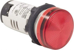 Schneider Electric - 120 VAC Red Lens LED Pilot Light - Round Lens, Screw Clamp Connector, 29mm Wide, Shock Resistant, Vibration Resistant - Apex Tool & Supply