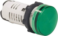 Schneider Electric - 120 VAC Green Lens LED Pilot Light - Round Lens, Screw Clamp Connector, 29mm Wide, Shock Resistant, Vibration Resistant - Apex Tool & Supply