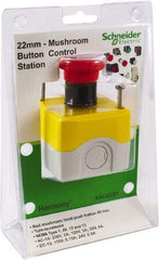 Schneider Electric - 1 Operator, Mushroom Head Control Station - No Legend, Turn to Release Switch, NC Contact, NEMA 1, 12, 13, 3, 3R, 4 - Apex Tool & Supply