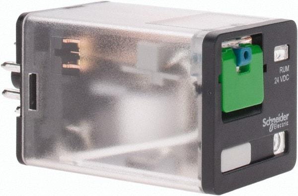 Schneider Electric - Octal Electromechanical Plug-in General Purpose Relay - 10 Amp at 240 V, DPDT, 24 VDC, 35mm Wide x 56mm High x 35.4mm Deep - Apex Tool & Supply