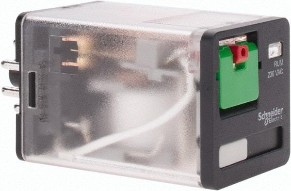 Schneider Electric - 3 at 60 Hz VA Power Rating, Octal Electromechanical Plug-in General Purpose Relay - 10 Amp at 277 VAC & 30 VDC, DPDT, 230 VAC, 35mm Wide x 56mm High x 35.4mm Deep - Apex Tool & Supply