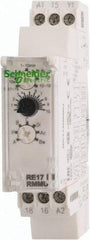 Schneider Electric - 100 hr Delay, Multiple Range SPDT Time Delay Relay - 8 Contact Amp, 24 to 240 VAC/VDC, Selector Switch - Apex Tool & Supply