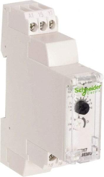 Schneider Electric - 10 hr Delay, Multiple Range SPDT Time Delay Relay - 8 Contact Amp, 24 to 240 VAC/VDC, Selector Switch - Apex Tool & Supply