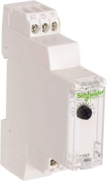 Schneider Electric - 100 hr Delay, Multiple Range SPDT Time Delay Relay - 8 Contact Amp, 24 VDC & 24 to 240 VAC, Selector Switch - Apex Tool & Supply