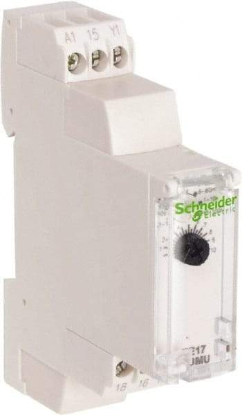 Schneider Electric - 100 hr Delay, Multiple Range SPDT Time Delay Relay - 8 Contact Amp, 24 VDC & 24 to 240 VAC, Selector Switch - Apex Tool & Supply