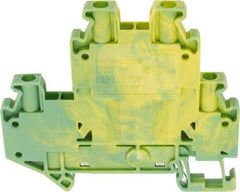 Schneider Electric - 1 Pole, 1,000 Volt, -40 to 266°F, DIN Rail Mount, Polyamide Grounding Terminal Block - 4 Contacts, 26 to 12 AWG Compatibility, 65mm High - Apex Tool & Supply