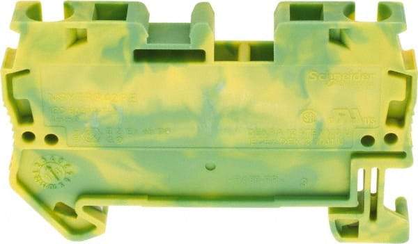 Schneider Electric - 1 Pole, 1,000 Volt, -40 to 266°F, DIN Rail Mount, Polyamide Grounding Terminal Block - 2 Contacts, 28 to 10 AWG Compatibility, 36-1/2mm High - Apex Tool & Supply