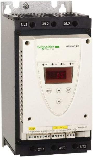 Schneider Electric - 75 Amp, 208 to 600 Coil VAC, 50/60 Hz, IEC Motor Starter - 1 Phase Hp: 20 at 208 Volt, 25 at 230 Volt, 3 Phase Hp: 50 at 460 Volt, 60 at 575 Volt - Apex Tool & Supply