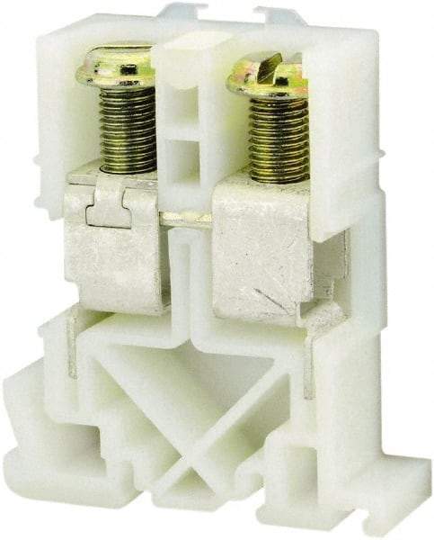 Square D - 600 VAC, 170 Amp, -40 to 275°F, DIN Rail Mount, Nylon Standard Terminal Block - 2 Contacts, Tin Plated Steel, 12 to 1/0 AWG Compatibility, 2.71 Inch High x 2.12 Inch Deep - Apex Tool & Supply