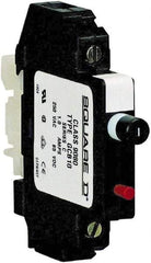 Square D - 1 Amp, 250 VAC, 65 VDC, 1 Pole, DIN Rail Mount Circuit Protector - Thermal Magnetic Trip, 16-10 AWG, 64mm Deep x 80mm High x - Apex Tool & Supply