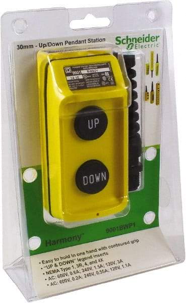 Schneider Electric - 2 Operator, Pushbutton Pendant Control Station - Up-Down (Legend) - Apex Tool & Supply