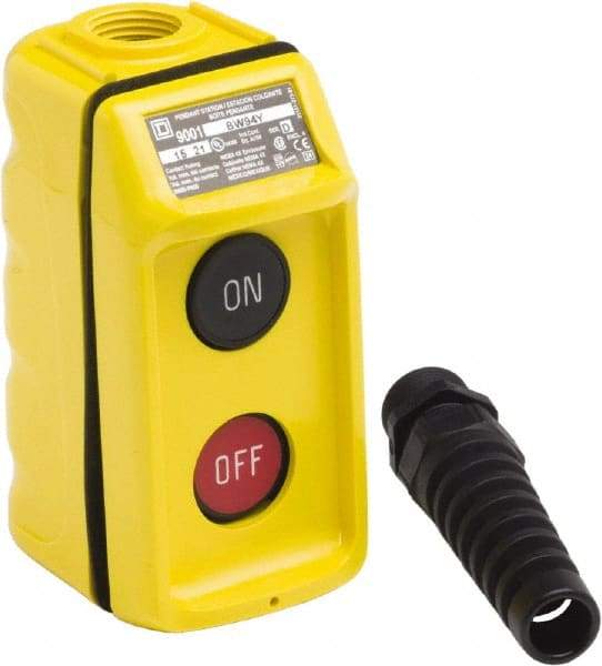 Schneider Electric - 2 Operator, Pushbutton Pendant Control Station - On-Off (Legend), Maintained Switch, 2NO/2NC Contact, NEMA 1, 3, 3R, 4, 4X - Apex Tool & Supply