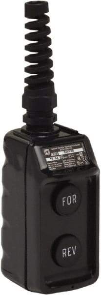 Schneider Electric - 2 Operator, Pushbutton Pendant Control Station - Forward-Reverse (Legend), Momentary Switch, 4NO Contact, NEMA 4 - Apex Tool & Supply