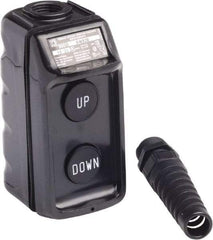 Schneider Electric - 2 Operator, Pushbutton Pendant Control Station - Up-Down (Legend), Momentary Switch, 4NO Contact, NEMA 1, 3, 3R, 4, 4X - Apex Tool & Supply