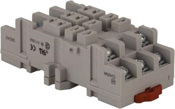 Square D - 11 Pins, 300 VAC, 15 Amp (UL and CSA), Square Relay Socket - DIN Rail Mount, Panel Mount, 2 Tiers, Screw Terminal - Apex Tool & Supply