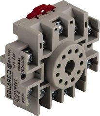 Square D - 11 Pins, 300 VAC, 10 Amp (CSA) and 15 Amp (UL), Octal Relay Socket - DIN Rail Mount, Panel Mount, 1 Tier, Screw Terminal - Apex Tool & Supply