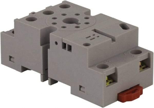 Square D - 8 Pins, 300 VAC, 10 Amp (CSA) and 16 Amp (UL), Square Relay Socket - DIN Rail Mount, Panel Mount, 2 Tiers, Screw Terminal - Apex Tool & Supply