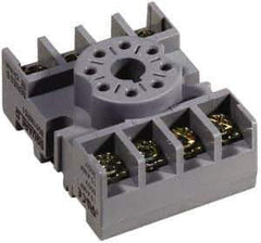 Square D - 8 Pins, 300 VAC, 10 Amp (CSA) and 15 Amp (UL), Octal Relay Socket - DIN Rail Mount, Panel Mount, 1 Tier, Screw Terminal - Apex Tool & Supply