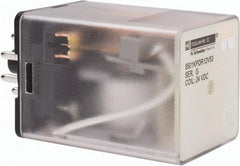 Square D - 8 Pins, 1 hp at 277 Volt & 1/3 hp at 120 Volt, 3 VA Power Rating, Octal Electromechanical Plug-in General Purpose Relay - 10 Amp at 250 VAC, DPDT, 24 VDC, 34.9mm Wide x 50.3mm High x 35.4mm Deep - Apex Tool & Supply