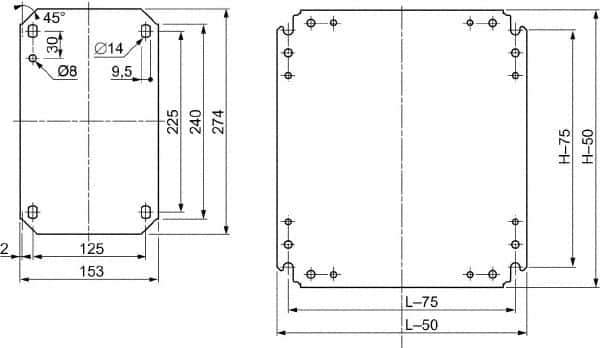 Schneider Electric - Electrical Enclosure Steel Mounting Plate - For Use with 400 (H) x 400 (W) Floor Standing Enclosure, RoHS Compliant, Includes Mounting Hardware & Mounting Plate - Apex Tool & Supply