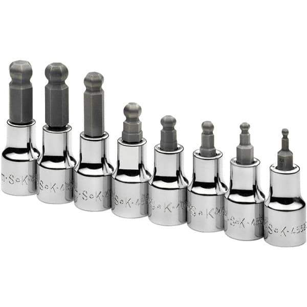 SK - 8 Piece 3/8" Drive Metric Ball Hex Bit Socket Set - Apex Tool & Supply