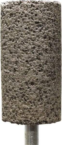 Tru-Maxx - 1" Head Diam x 1" Thickness, W222, Cylinder End, Zirconia Alumina Mounted Point - Brown, Coarse Grade, 36 Grit, 15,900 RPM - Apex Tool & Supply