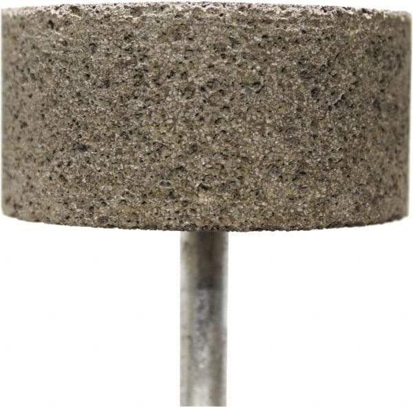 Tru-Maxx - 2" Head Diam x 2" Thickness, W242, Cylinder End, Zirconia Alumina Mounted Point - Brown, Coarse Grade, 36 Grit, 19,100 RPM - Apex Tool & Supply