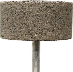Tru-Maxx - 2" Head Diam x 2" Thickness, W242, Cylinder End, Zirconia Alumina Mounted Point - Brown, Coarse Grade, 36 Grit, 19,100 RPM - Apex Tool & Supply