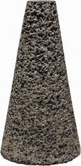 Tru-Maxx - Type 17, 1-1/2" Max Diam, 3" Head Thickness, 16 Grit Oval Cone - Zirconia Alumina, Coarse Grade, 3/8-24 Shank Thread - Apex Tool & Supply